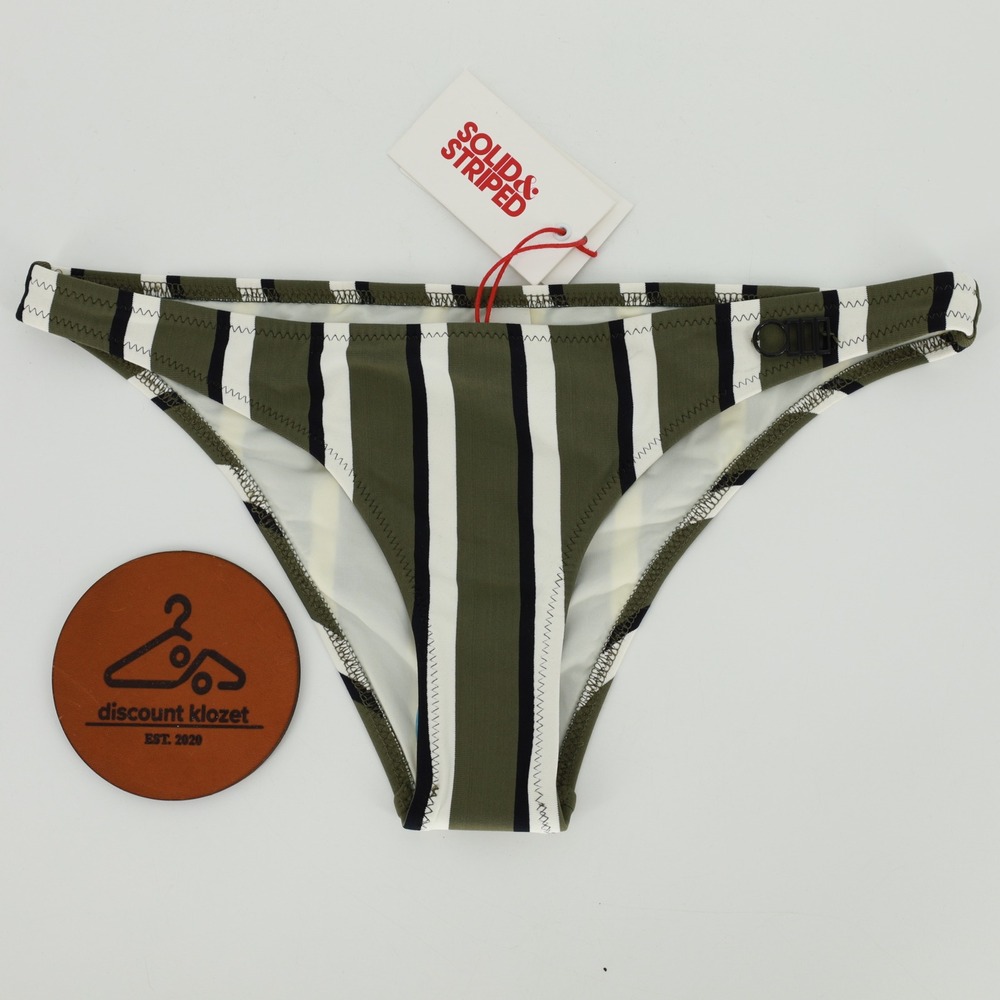 Solid & Striped The Rachel Striped Bikini Bottom Size Medium Swim Beach Vacation